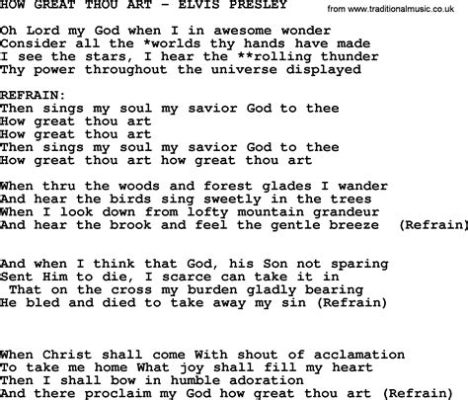 how great thou art lyrics and chords: The Power of Words in Worship